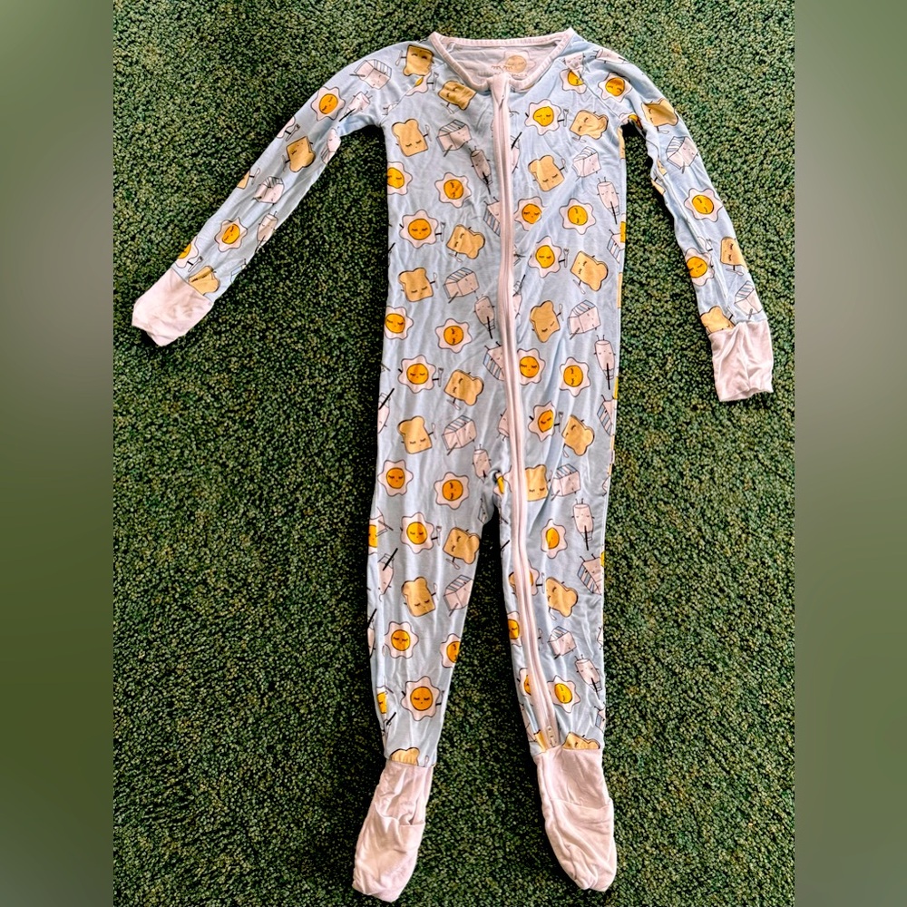 Little Sleepies Blue Breakfast Buddies convertible Size 3T Zippy Pajama